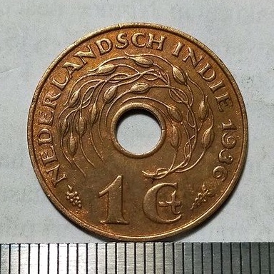 #2.CB. UANG KUNO / KOIN KUNO 1 CENT BOLONG TAHUN 1936