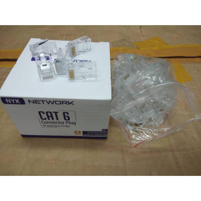 NYK Konektor RJ45 Cat6 Original (isi 50pcs) - Connector RJ45 UTP Cat6