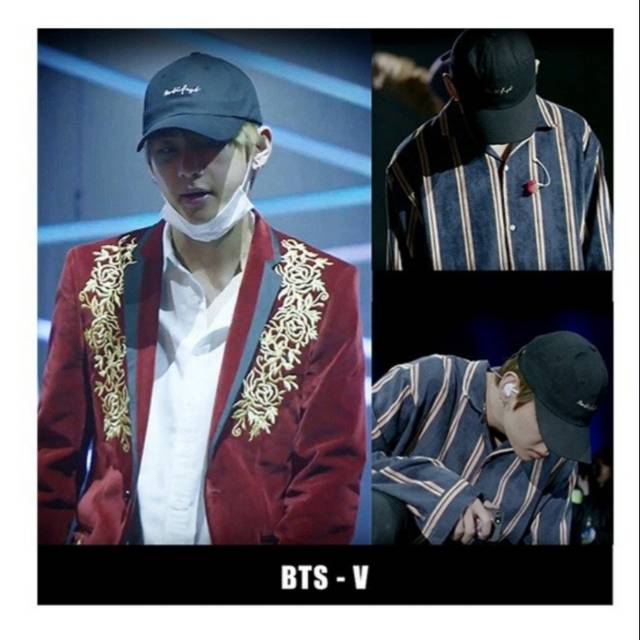 READY STOCK ORIGINAL MOTIFEST - BTS V TAEHYUNG - GARMENTS SCRIPT CAP (BLACK)