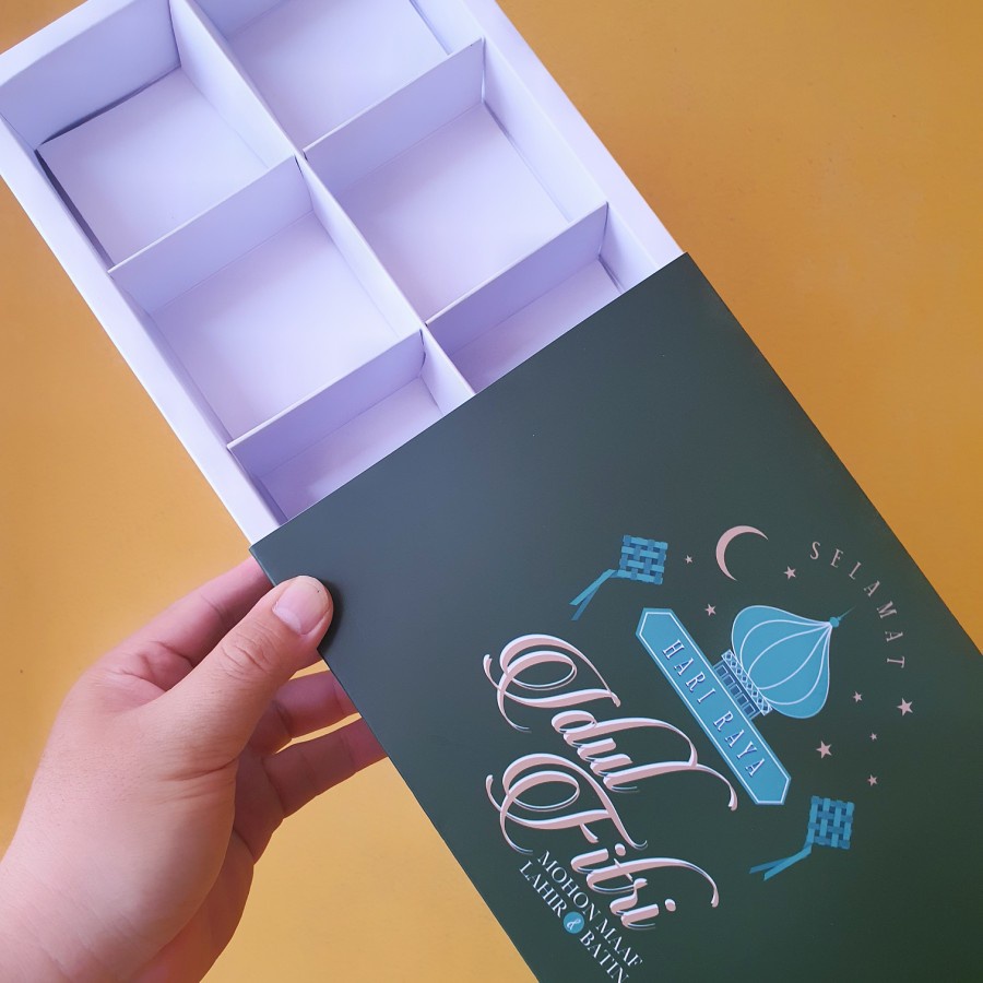 

5 Pcs Box Cake Idul Fitri Kotak Kemasan Dus Kue Eggtart Sekat 6 Packaging Hampers Lebaran EID Mubarak