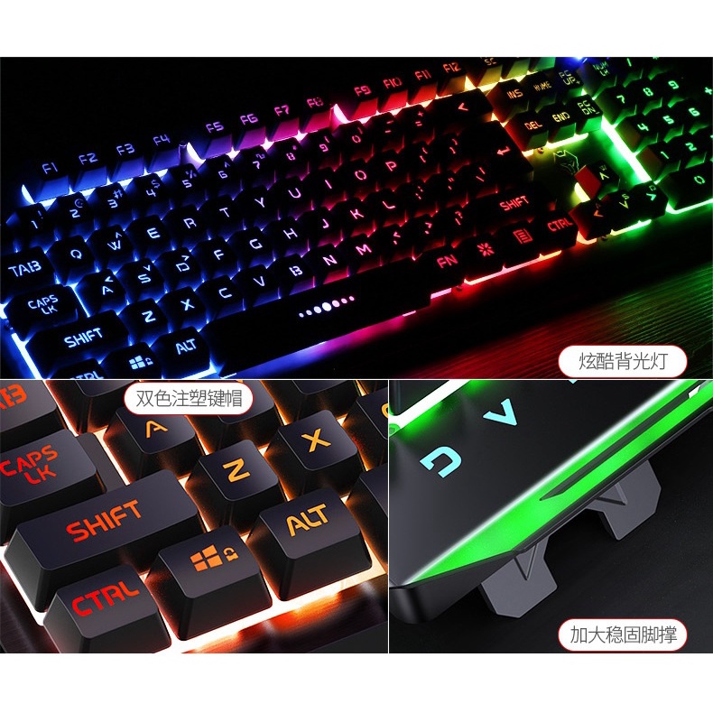 YINDIAO GOLDEN WOLF V2 - Wired Rainbow Backlit LED Gaming Keyboard