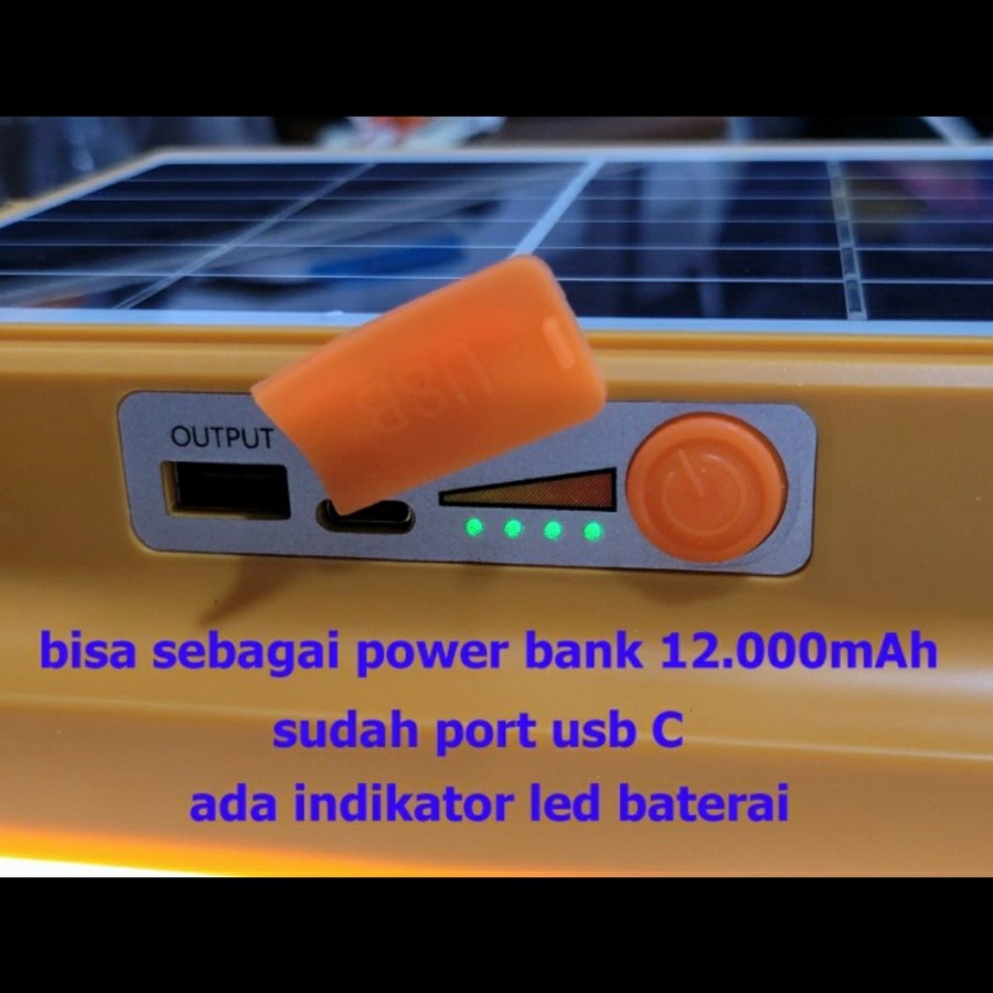 LAMPU EMEGENCY LED ORIGINAL MITSUYAMA MS-508 SOLAR CELL CAHAYA TERANG 50 WATT POWERBANK 12000mAh