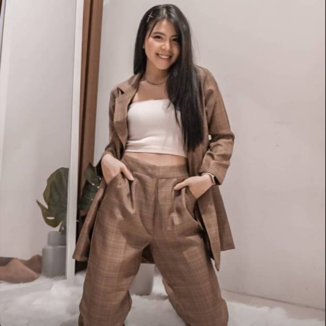 BLAZER WANITA NABILA SETELAN - BLAZER SET -  FASHION WANITA - KOREA  - SETELAN KERJA