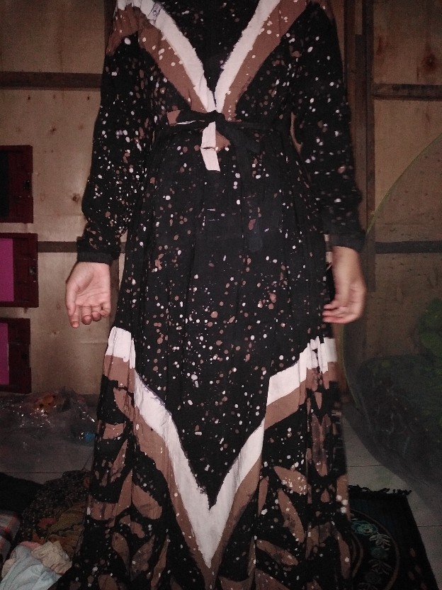 Gamis Twill Cap Malam Asli Batik Pekalongan | Gamis Twill | Gamis Twill Abstrak Bahan Rayon Adem