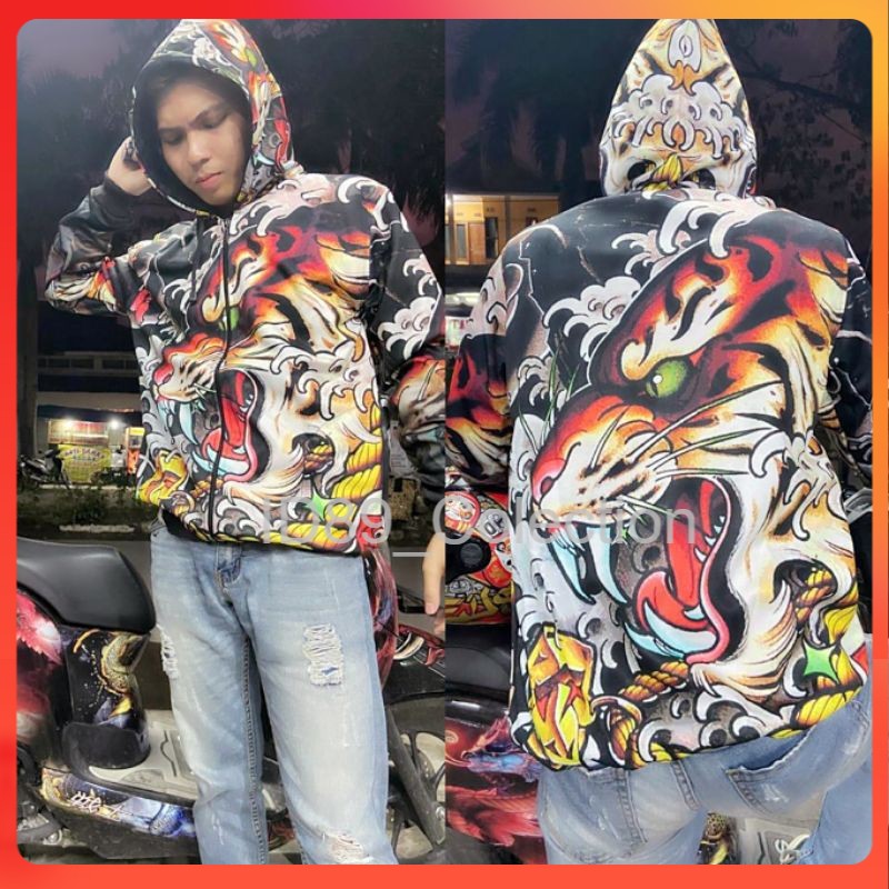 Jaket Sukajan Motif Jepang /Free Sticker/COD