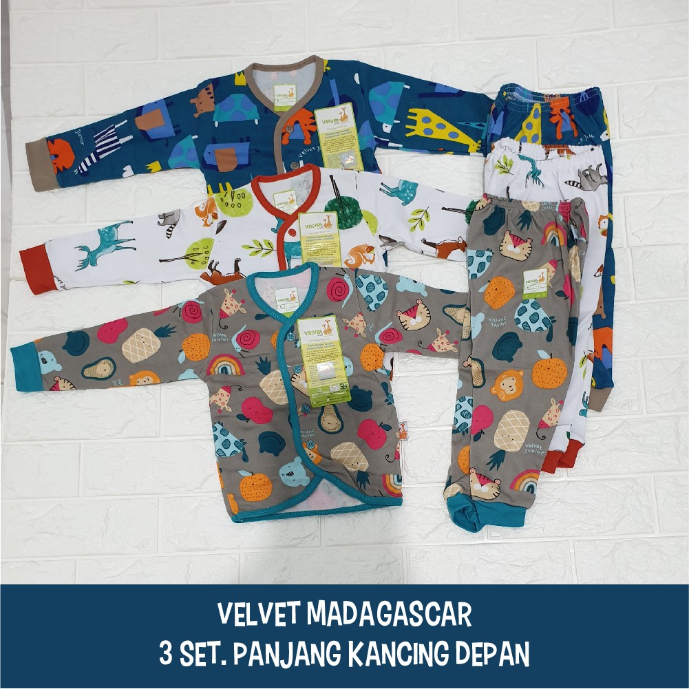 Velvet Junior Paket 3 Setelan Piyama Panjang