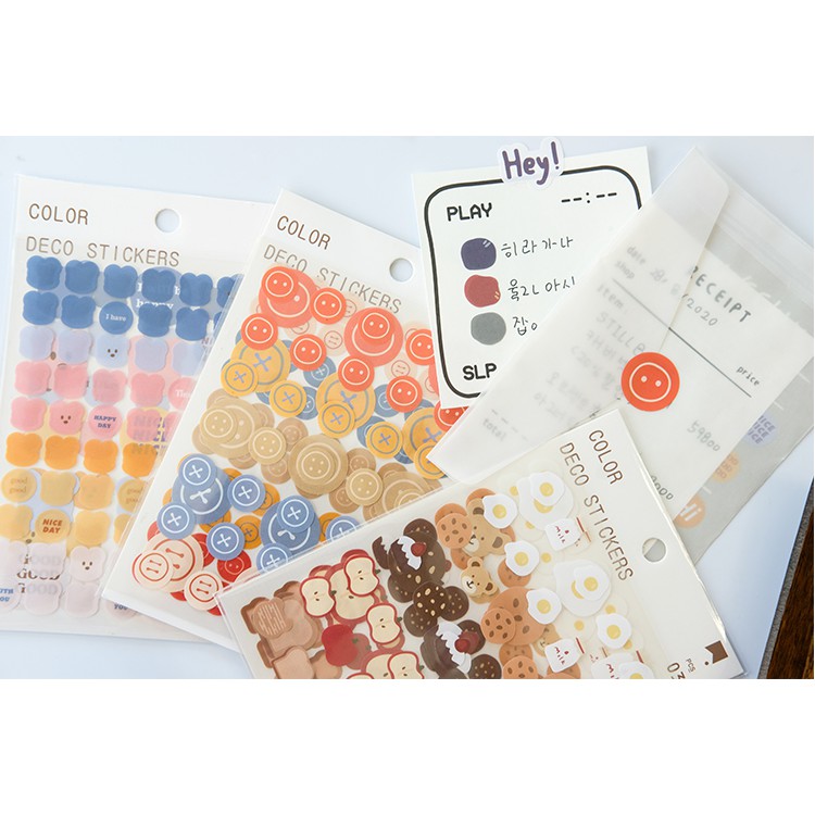 

3 pcs/pack Stiker Journaling Dekorasi lucu gaya korea - sticker aesthetic pvc bening journal planner Decoration Notebook stiker plastik lucu phone case deco casing beruang love alphanumeric