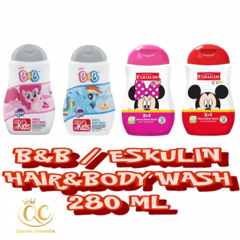 B&amp;B kids 2 in 1 hair and body wash 280 ml ~ ORIGINAL 100%