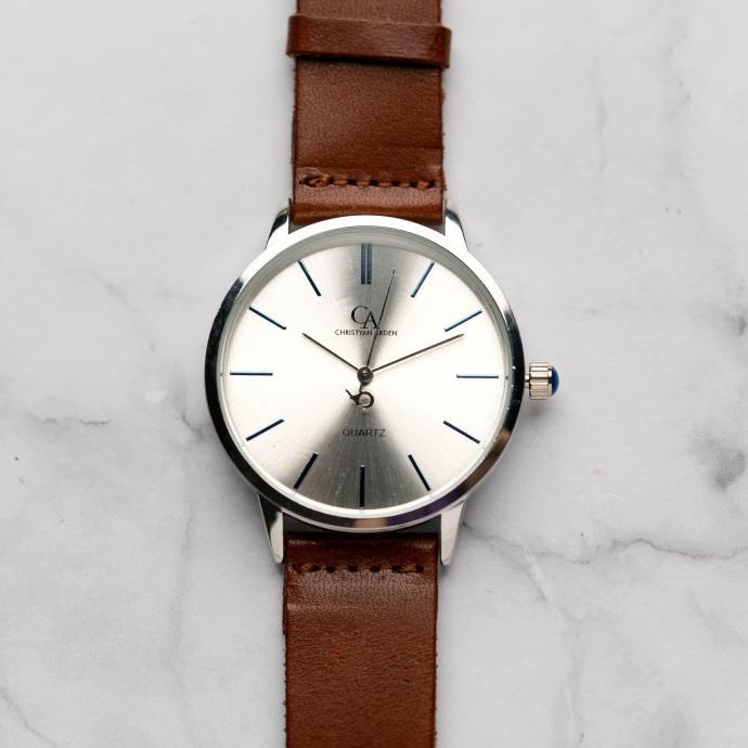 RECOMENDED CHRISTYAN ARDEN LENORE CA3207-SILVERSUNBURSTDIAL-BROWN STRAP (PRIA)