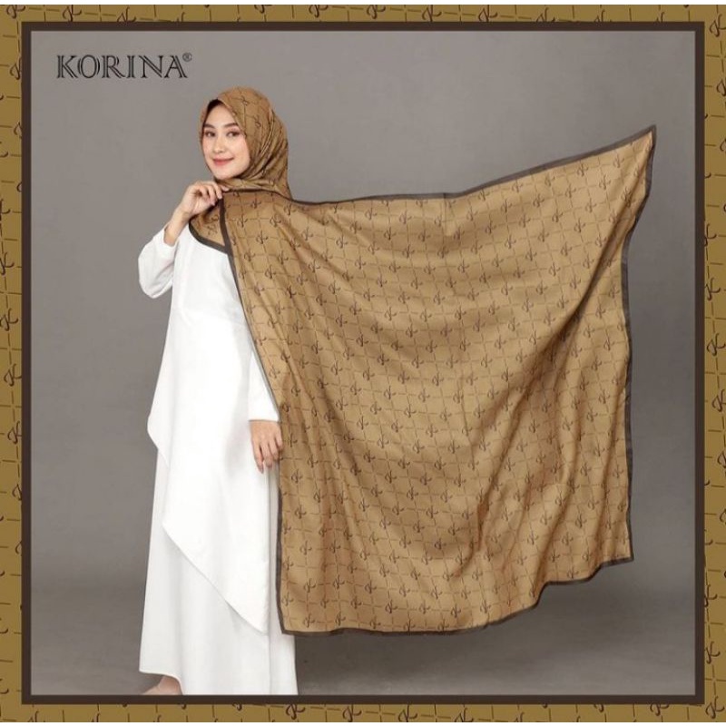 Leticia pattern scarf jilbab segi empat motif by korina