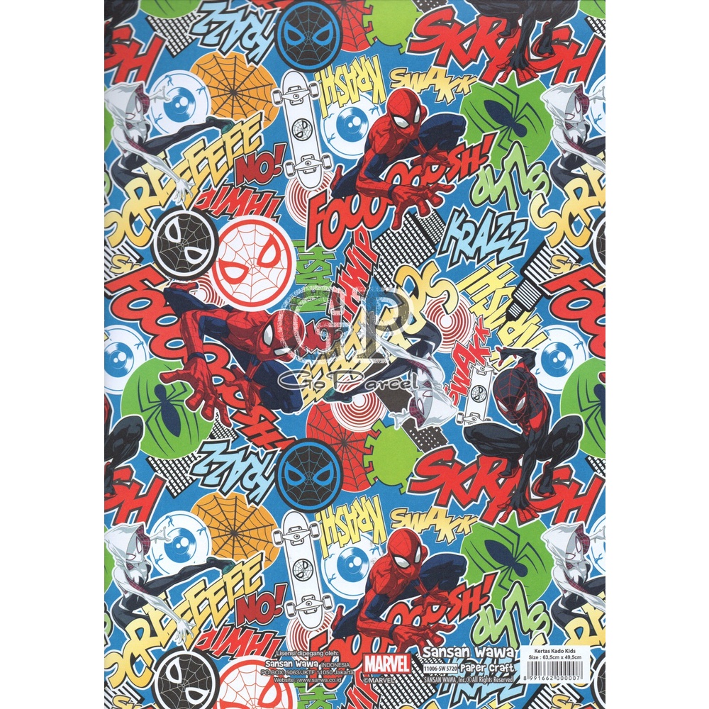 ( 5 Lembar ) HEROES SANWA - KERTAS KADO AVENGERS /SUPERHEROES - GIFT WRAP PAPER SANSAN WAWA SPIDERMAN BATMAN SUPERMAN IRONMAN CAPTAIN AMERICA / DC COMIC / MARVEL / JUSTICE LEAGUE  / SUPERHERO / HULK