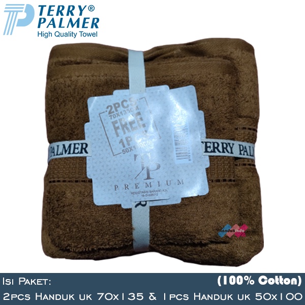 Handuk Mandi Terry Palmer Premium Polos Paket Isi 3 (2pcs uk 70x135 cm dan 1pcs uk 50x100 cm) / Handuk Mandi Besar &amp; Travel 1 Set