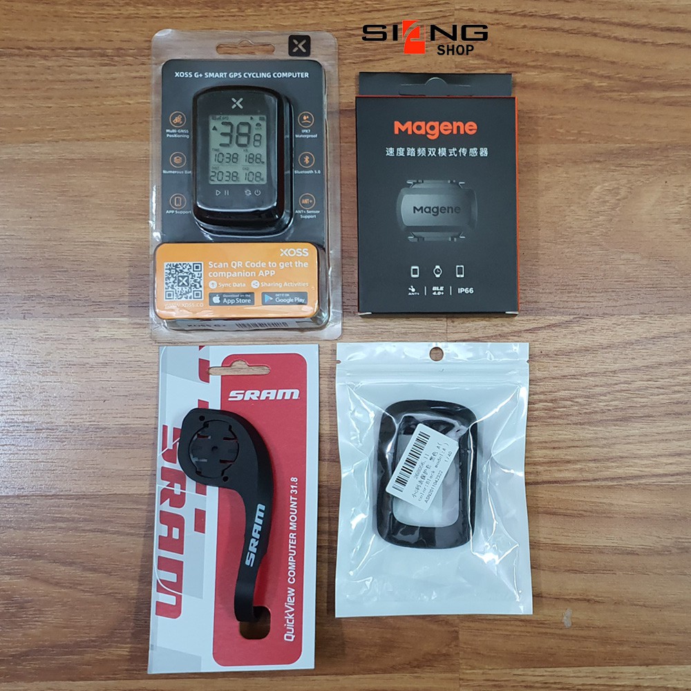 GPS Speedometer XOSS G+ G Plus Paket Magene Cadence S3+