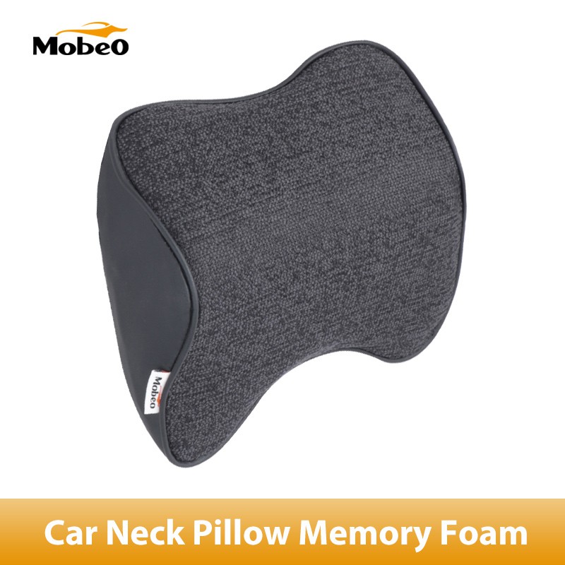 

Mobeo Bantal Mobil Sandaran Leher Memory Foam + Katun LInen / Car Neck Pillow Memory Foam