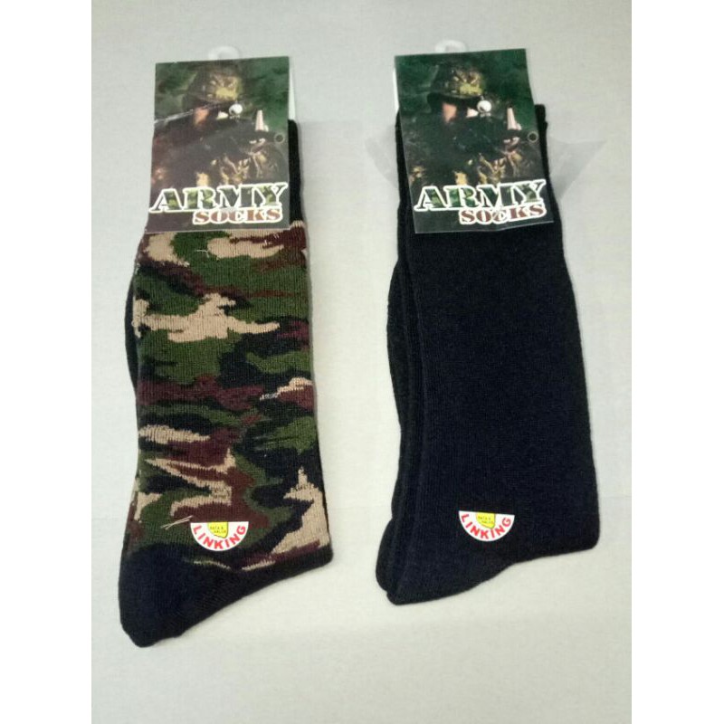 Kaos kaki tebal TENTARA / POLISI / SECURITY / kaos kaki Hitam Loreng Army / Kaos kaki PDL /  TNI