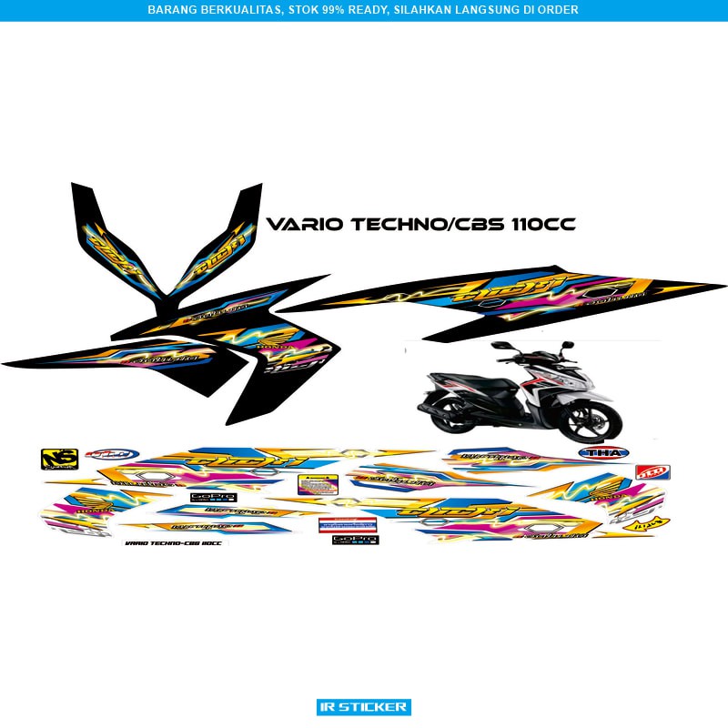 STRIPING VARIO CBS dan techno 110 TRANSPARAN VARIO TECHNO CBS DECAL LIST STICKER THAILAND 05