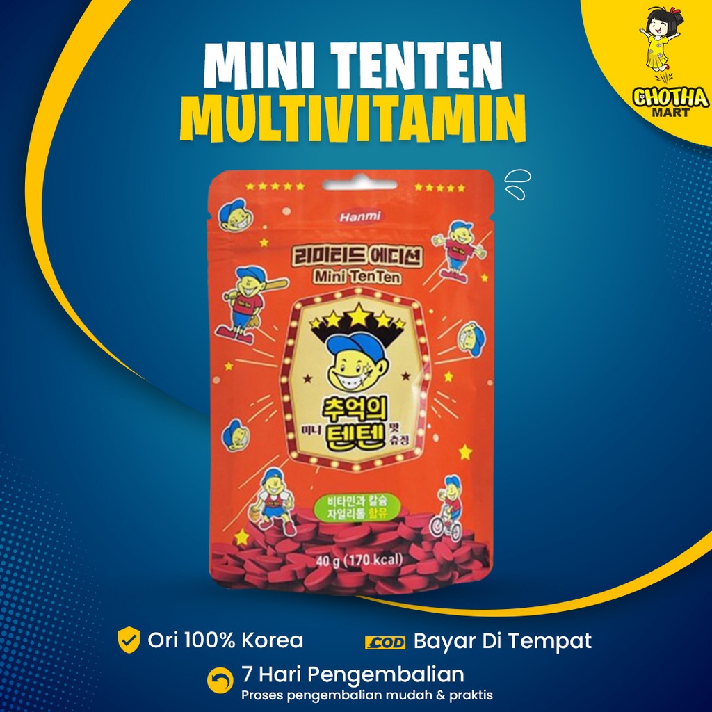 READY STOK Mini TENTEN chewable tablet vitamin Korea 10 tablet - Special Edition