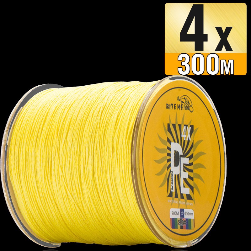 Biteme 4X Senar Pancing Pe Multifilamen 4 Untai 10-120lb Panjang 300m