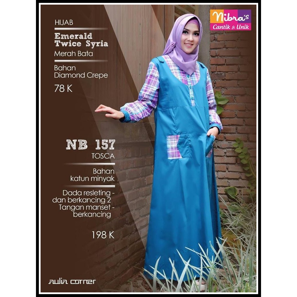 Gamis Murah Nibras NB 157 Tosca Baju Wanita Terbaru Gamis Syari Murah