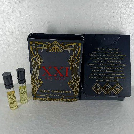 Vial Set Parfum OriginaL Clive Christian XXI Art Deco 2 Pc Cypress &amp; Vanilla Orchid