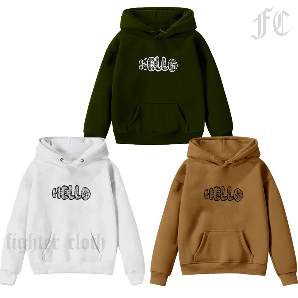 Sweater Helo Hoodie Anak Sweater Unisex Fleece Baju Anak