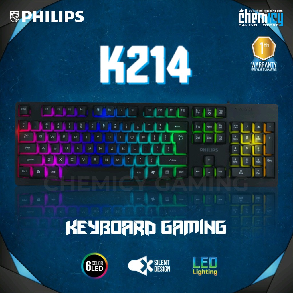 Philips K214 6 Color LED Gaming Keyboard