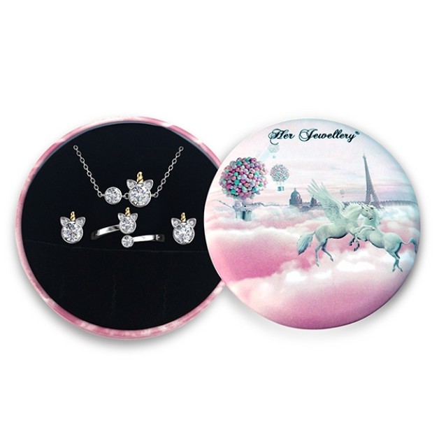 3 in 1 Her Jewellery Unicorn  Set Cincin  Kalung Gelang 