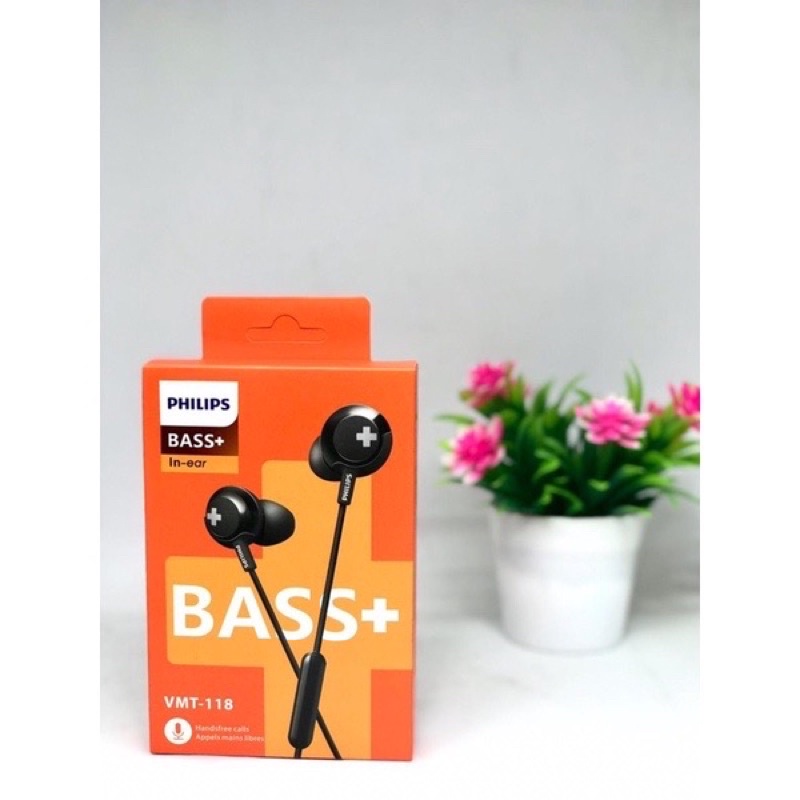 HANDSFREE EARPHONE BASS PHILIPS VMT-118 ORIGINAL NEW