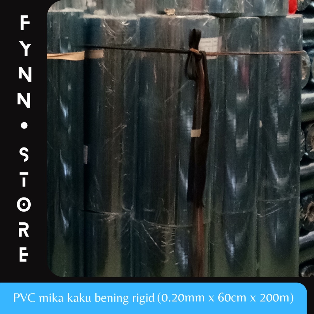 

PVC mika kaku bening rigid tebal 0.20 mm x 60 mm x 200 m