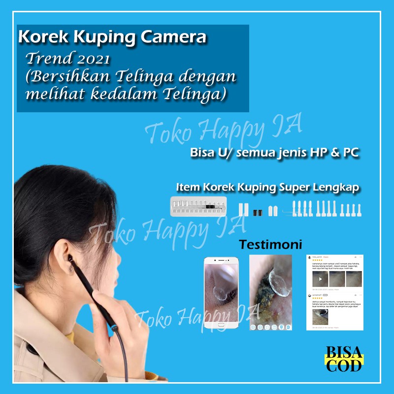 Korek Kuping Alat Pembersih Telinga Cotton Bud Endoscope Korek Telinga