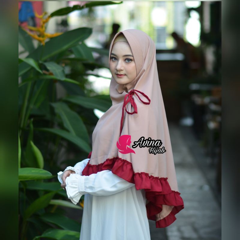 Khimar Kikis Kombinasi / Khimar Kikis 2 Warna / Khimar Syari Rempel-3