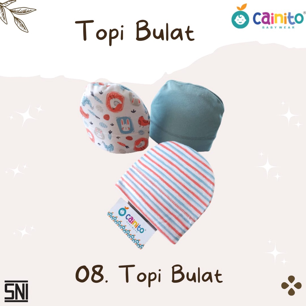 Cainito Baby Topi / Topi Kucung / Topi Bulat / Topi Anak bayi isi 1pcs