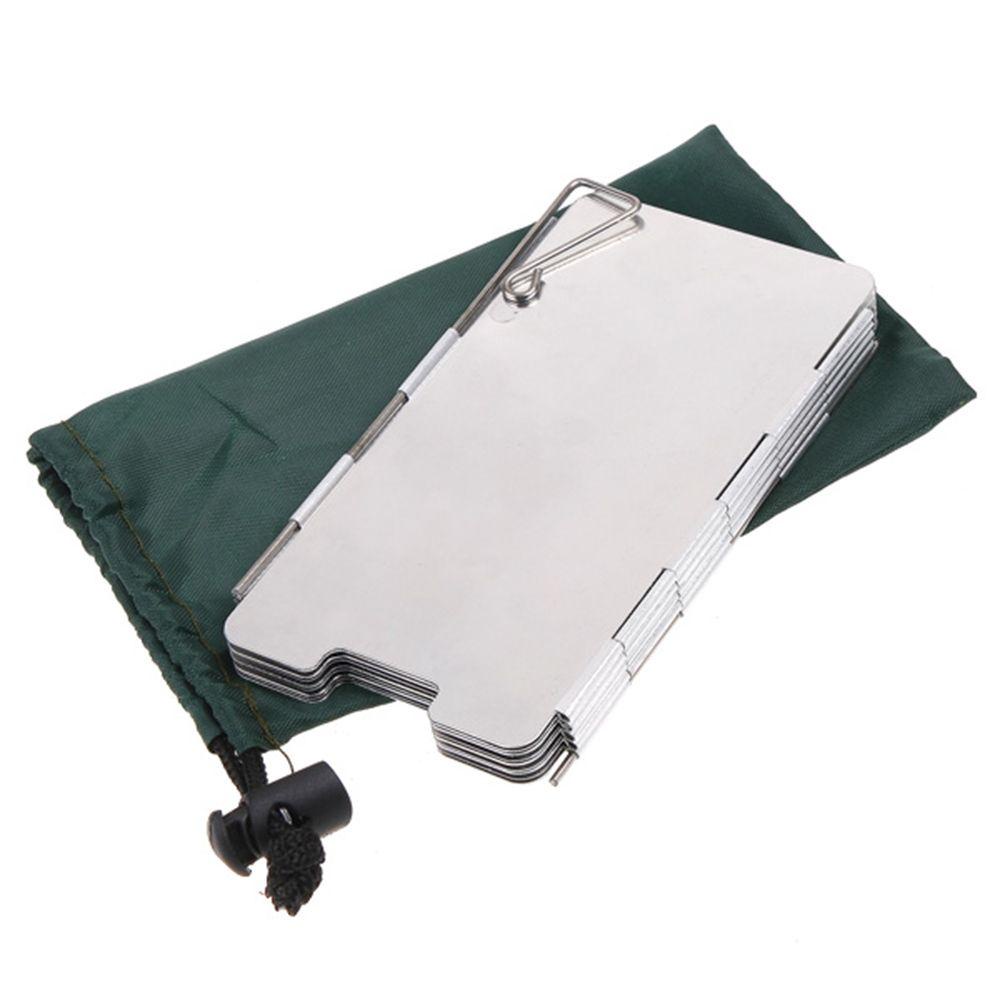 Agustina 9piring Kompor Kaca Depan Camping Masak Kompor Gas Wind Shield Screens High Quality Peralatan Camping BBQ Kompor Tanam Wind Shield Screen Perlengkapan Outdoor