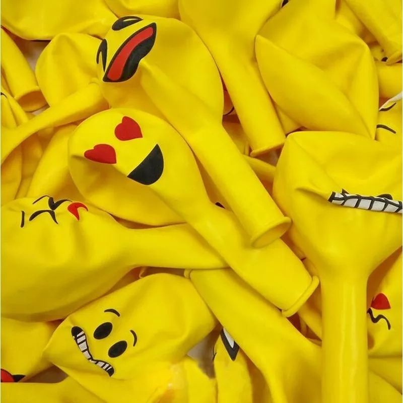 Balon Latex Emoticon / Balon Karet Emoji 12 inch Perpack isi 100 pcs