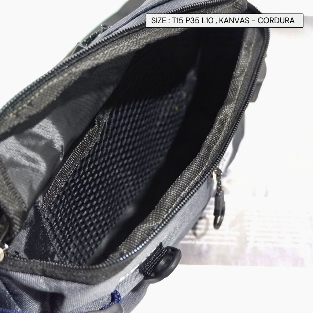 Waistbag cowok bahan cordura tas dada pinggang murah nevset semarang cod promo shopee 1212