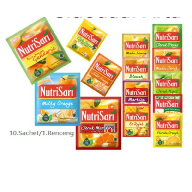 

Nutrisari per 10 Sachet x 14gr (Renceng)