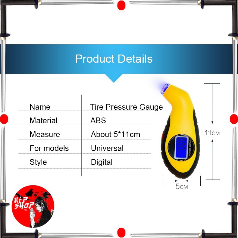 Manometer Tekanan Ban Mobil Digital Tire Gauge LCD Barometers