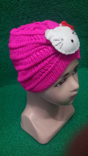 ☆ Rajut turban bayi lucu hellokitty