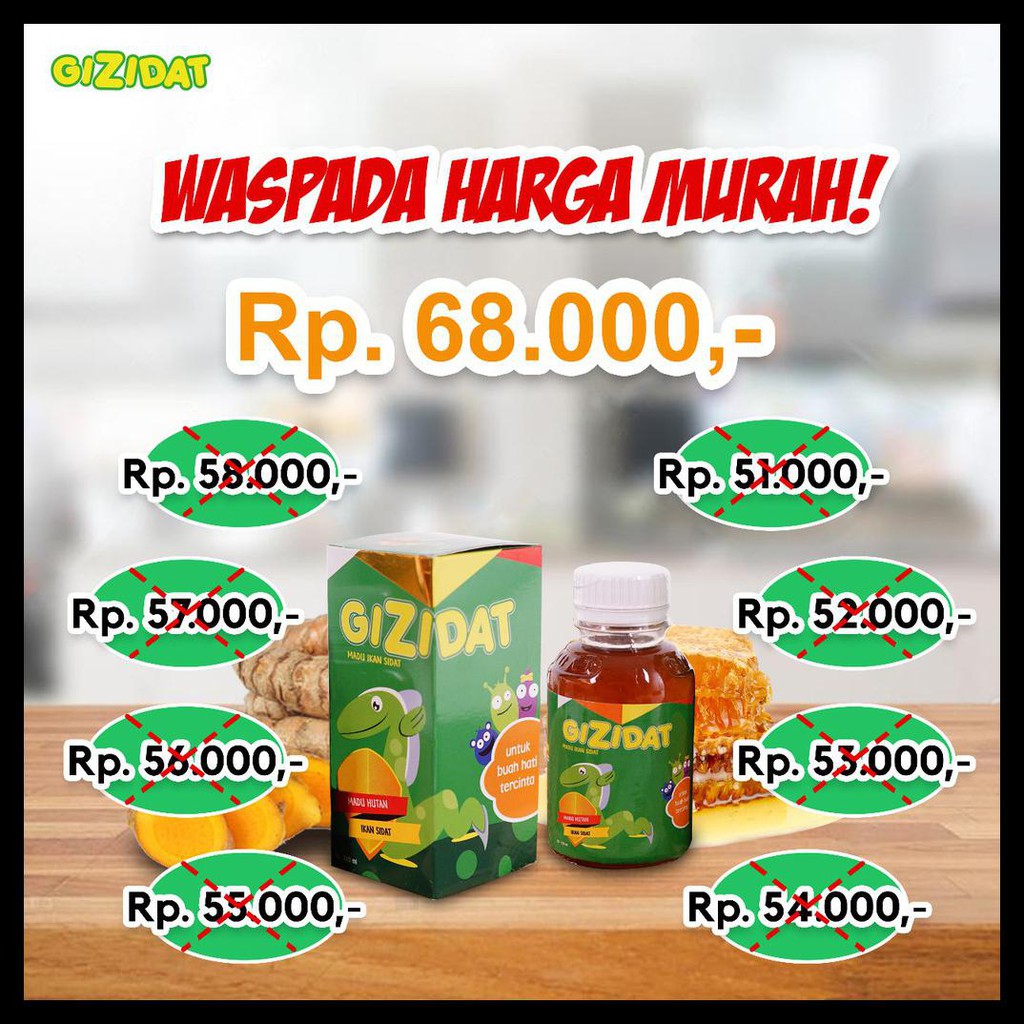 Gizidat Madu Anak Original - Vitamin Penambah Nafsu Makan Anak - Madu Penggemuk Berat Badan Bayi