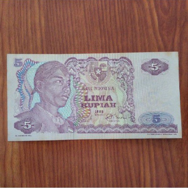 Uang kuno 5 rupiah tahun 1968