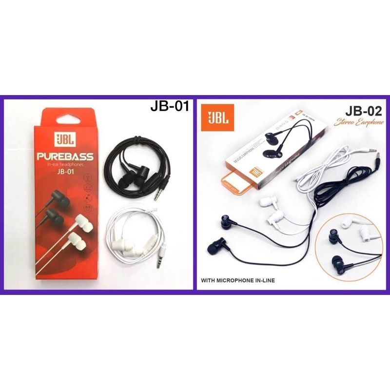 Handsfree JBL JB-01 / JB-02 Headset Earphone JB01 JB02 Music Stereo Universal