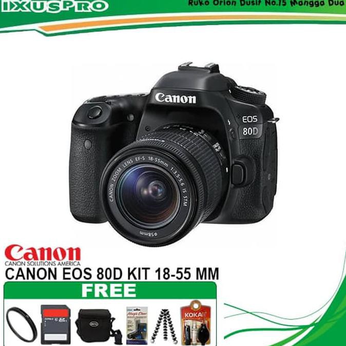 [BISA BAYAR DITEMPAT] CAMERA CANON EOS 80D + LENSA 18-55 IS STM WIFI/DSLR CANON EOS 80D KIT PROMO