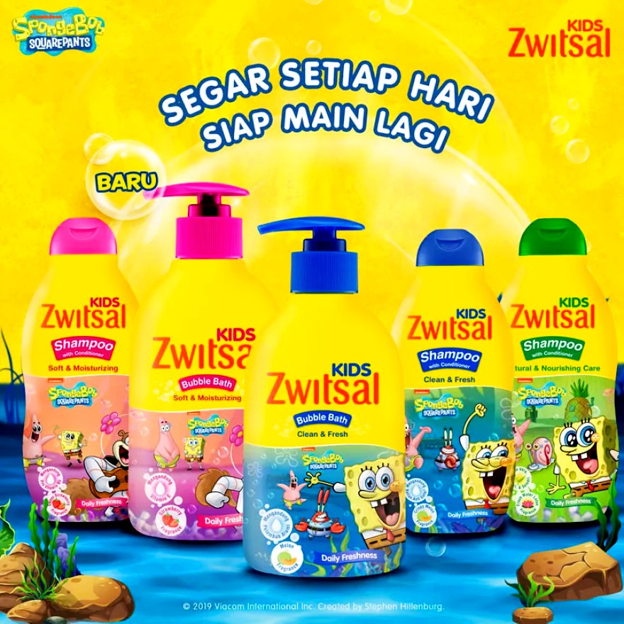 ZWITSAL Kids Bubble Bath Clean &amp; Fresh / 2-in-1 Hair &amp; Body Wash Natural &amp; Nourishing Care 280ml 280 ml Refill 250ml shampoo 180ml Pump - Sabun Bayi