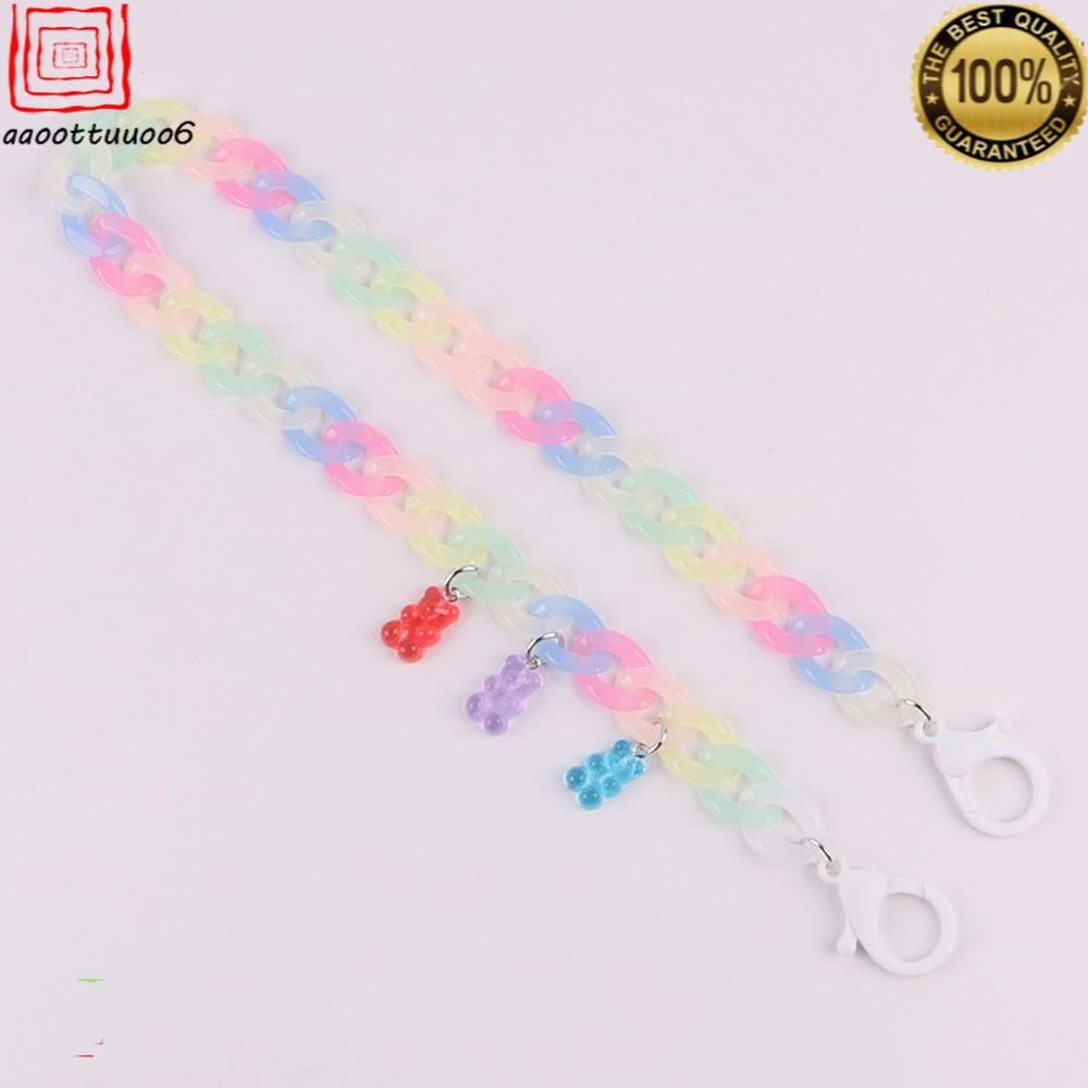 1 Pc Cute Bear Skin-friendly Tali Masker Lanyard Strap Necklace A&amp;6