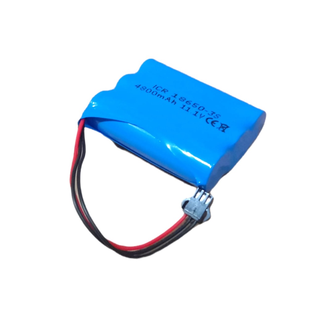 Baterai Speaker Bluetooth/ Batrai RC 3X Li-ion 18650-3S BMS 10A 4800mAh 11.1V Soket Hitam 3 Pin