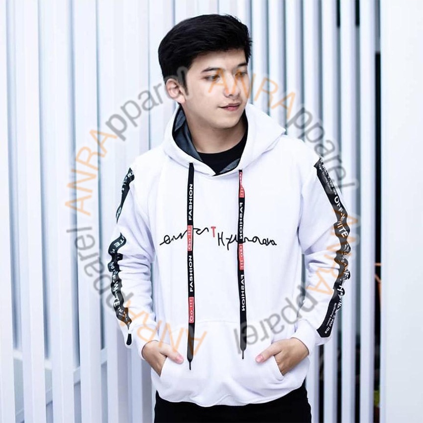 DEAS OFFWHITE HOODIE PRIA - Sweater Deas OffWhite Hoodie Jumper Cowok - Bahan Fleece