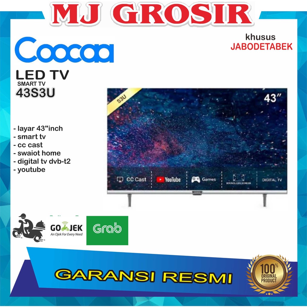 LED TV COOCAA 43S3U 43 INCH SMART DIGITAL LED TV 43S3U