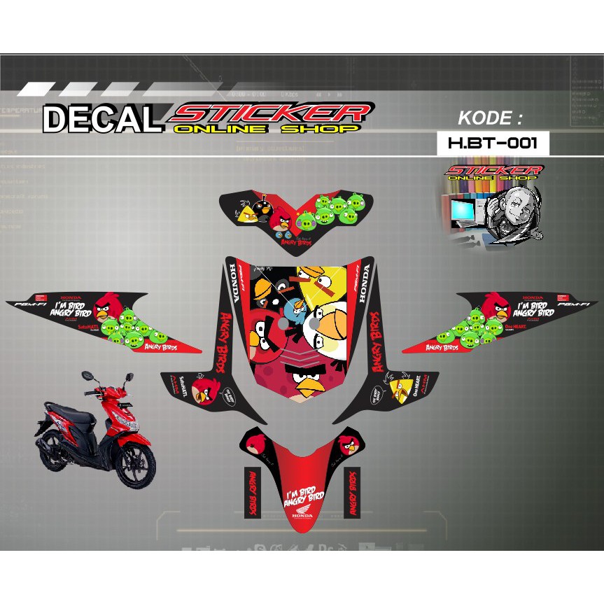 STIKER MOTOR HONDA BEAT KARBU | DECAL PRINT FULL BODY VARIASI KARAKTER KEREN