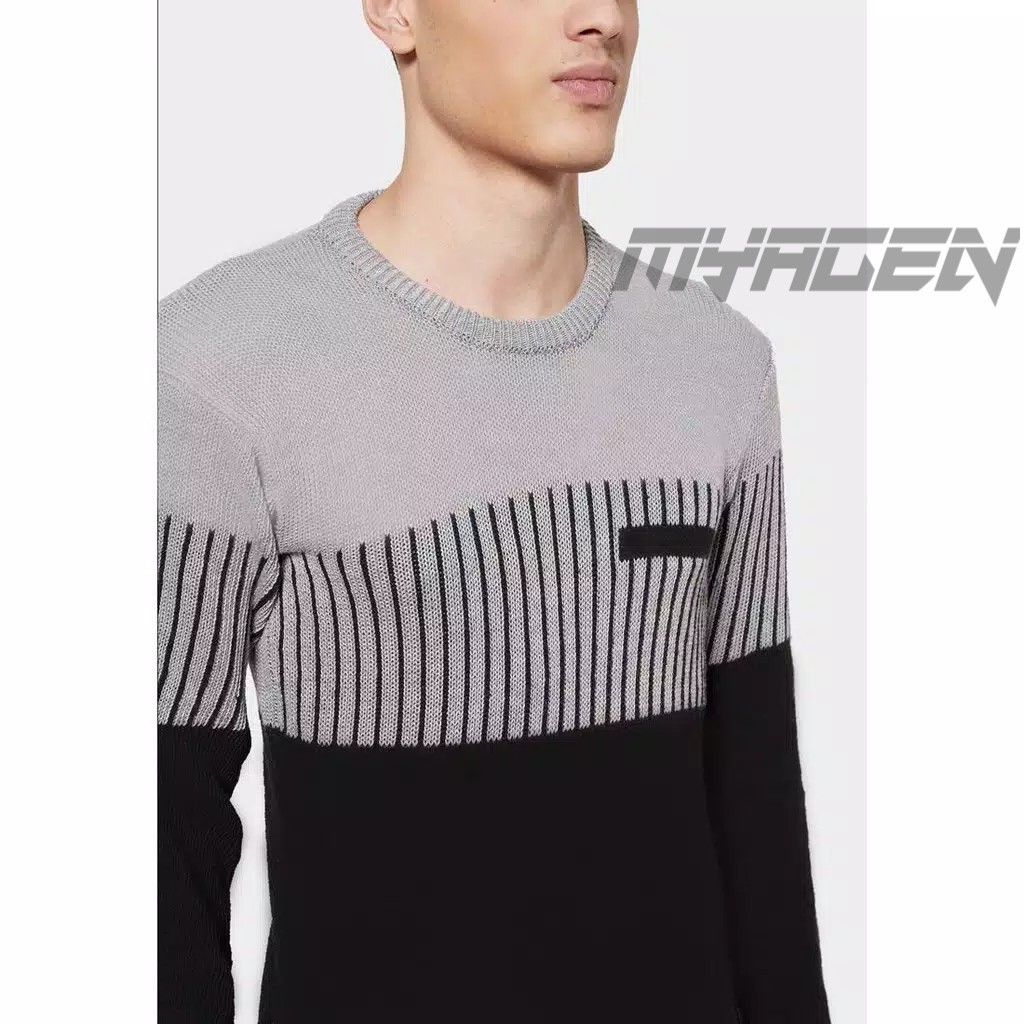 MyAgen - SWEATER RAJUT ZIKO BLACK GREY HIGH QUALITY