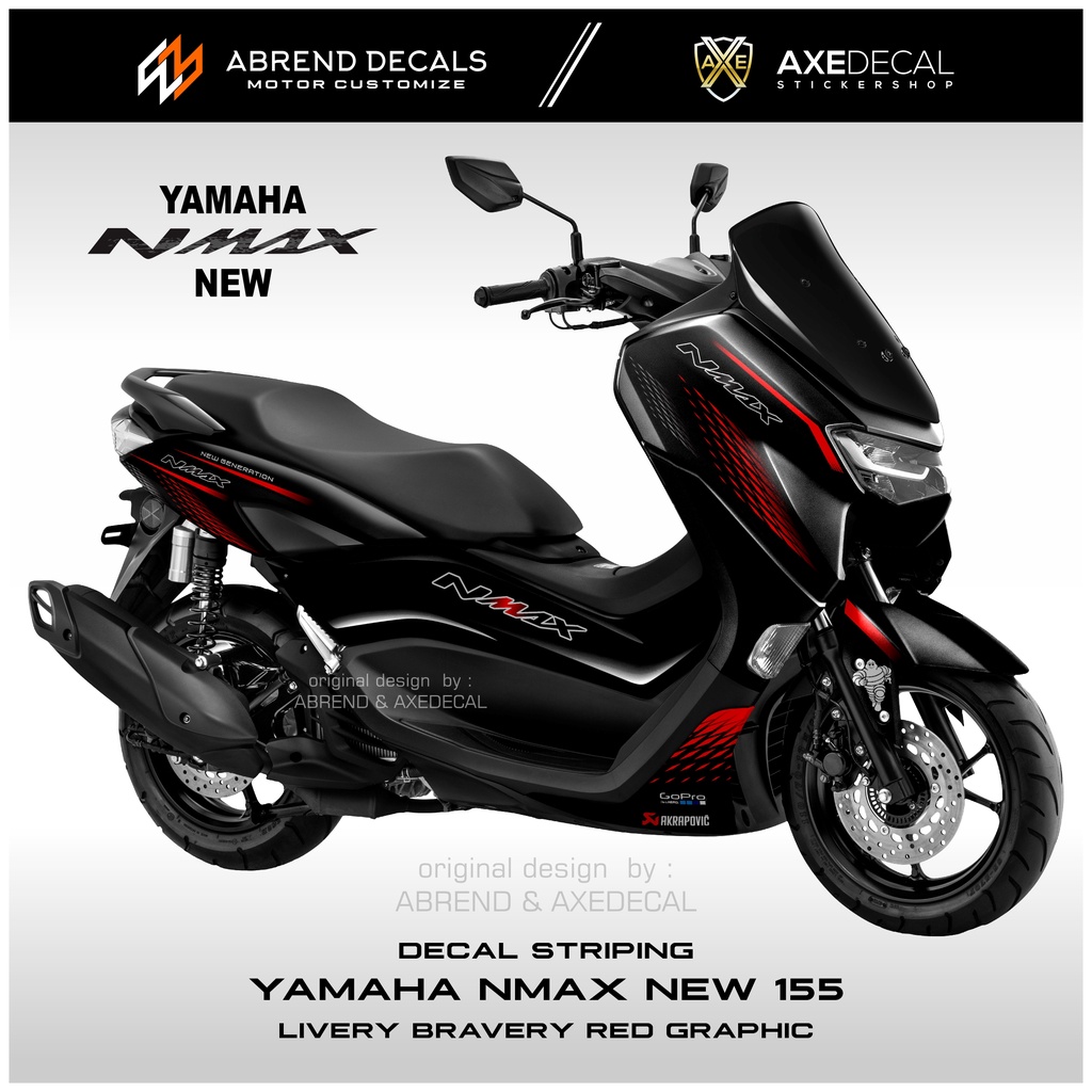 Striping Nmax New 2020 Livery Bravery Red Racing / Stiker Motor Yamaha Nmax BAru Design Cus tom / St